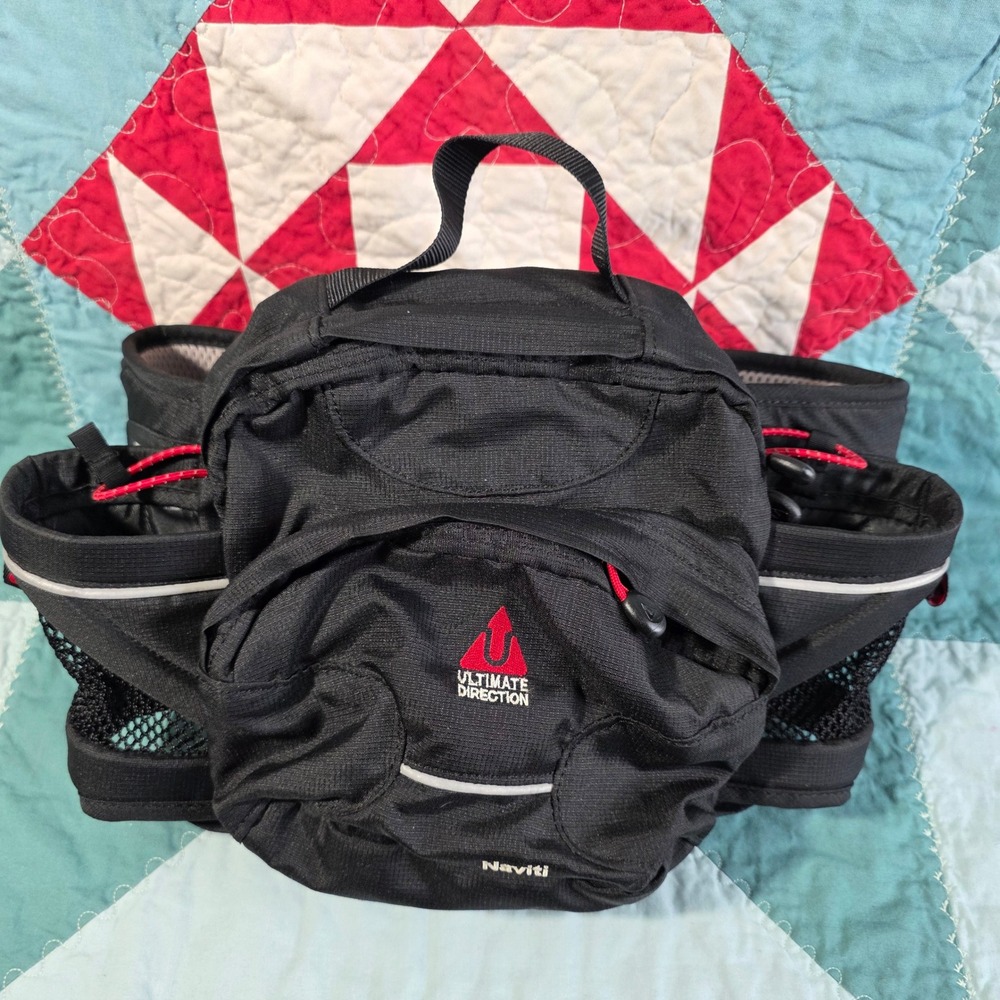 Ultimate Direction Naviti Black Running Waist Pack Hydration‎ Belt Padded Back